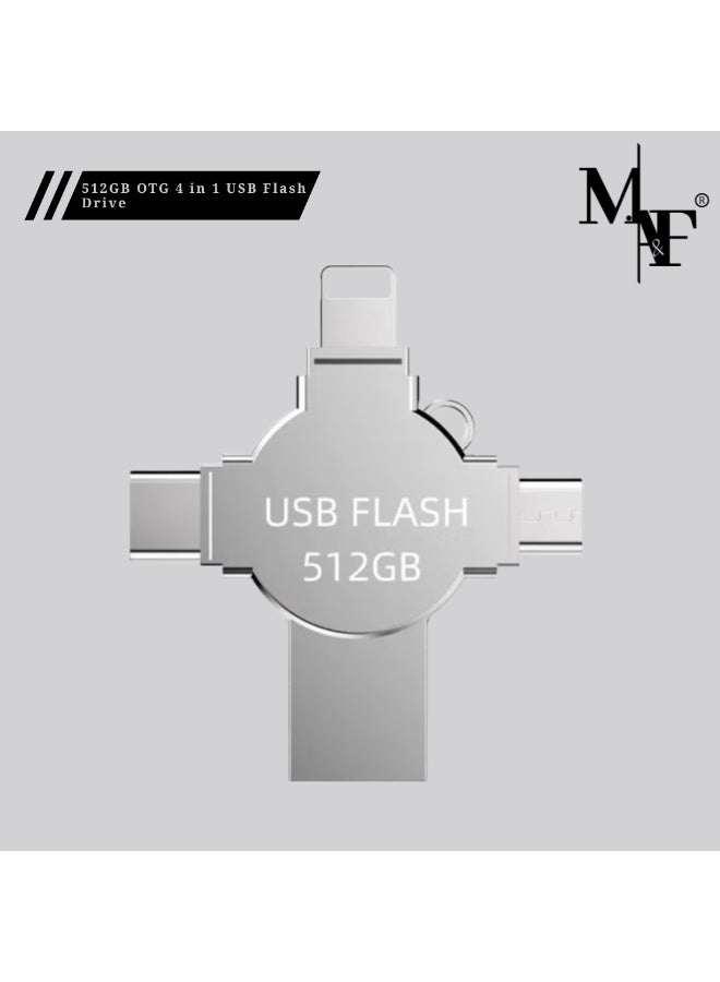 M.A&F's 512GB OTG 4 in 1 USB Flash Drive for iPhone,External Storage Thumb Drive Photo Stick USB 3.0 Memory Stick Jump Drive PhotoStick for iPad, Android,PC (512.0, GB) - Image 1